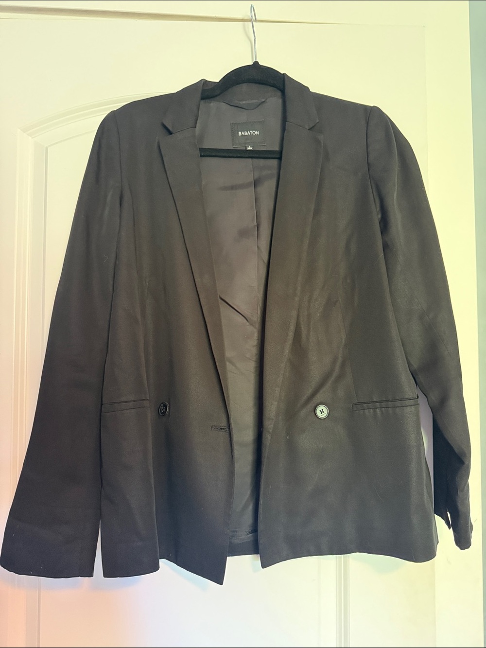 Aritzia Babaton Black Relaxed Single-Breasted Blazer Black Size 6